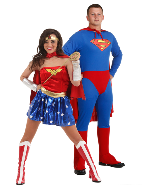 Superman and Wonderwoman Couples Costumes Superman and Wonder Woman Couples Costumes