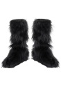 Kids Black Furry Boot Covers